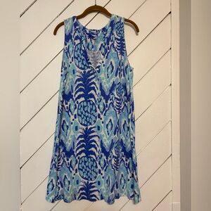 Lilly Pulitzer Blue and White Patterned Mini Dress